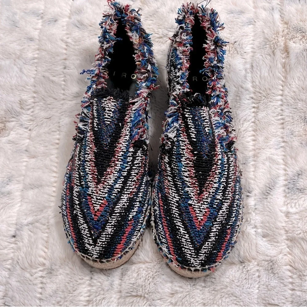 IRO Spadry Tweed Knit Fringe Espadrilles Sz-38/8
